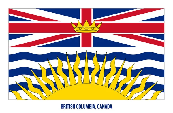 British Columbia Flag Vector Illustration on White Background. Provinces Flag of Canada — Stock Vector
