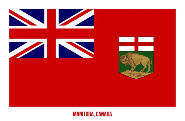 Beyaz Arkaplanda Manitoba Flag Vector Illustration. Kanada Eyaletleri Bayrağı — Stok Vektör