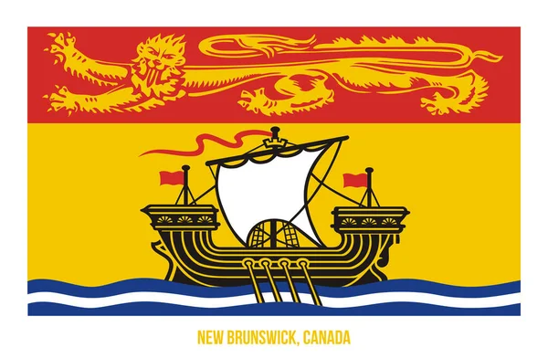 Beyaz Arkaplanda Yeni Brunswick Bayrak Vektör İllüstrasyonu. Kanada Eyaletleri Bayrağı