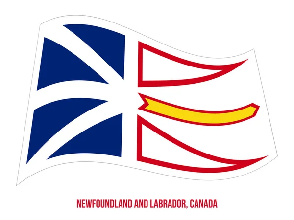 Newfoundland och Labrador flagga viftande vektor på vit bakgrund. Geografistubbar-Kanadas flagga — Stock vektor