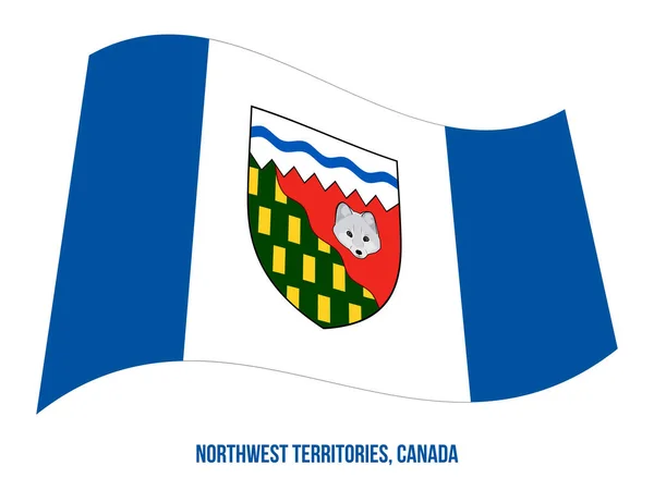 Terytoria Północno-Zachodnie flaga Waving wektor ilustracja na białym tle. Flaga terytorium Kanady — Wektor stockowy
