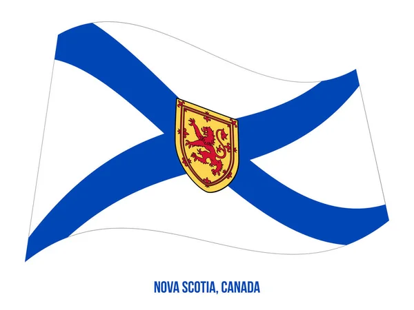 Nova Scotia flagga viftande vektor illustration på vit bakgrund. Geografistubbar-Kanadas flagga — Stock vektor