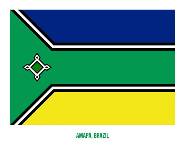 Amapa Bandeira Vector Ilustração sobre fundo branco. Estados Bandeira do Brasil . — Vetor de Stock