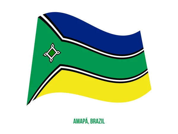 Illustration vectorielle du drapeau Amapa sur fond blanc. États Drapeau du Brésil . — Image vectorielle