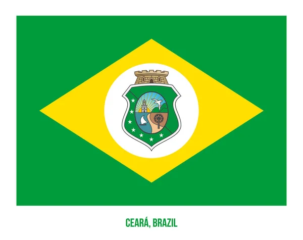 Ceara Bandeira Vector Ilustração em fundo branco. Estados Bandeira do Brasil . — Vetor de Stock