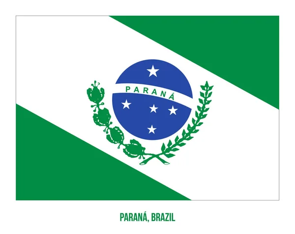 Paraná Bandeira Vector Ilustração sobre fundo branco. Estados Bandeira do Brasil . — Vetor de Stock