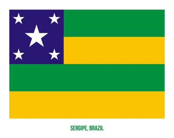 Sergipe Bandeira Vector Ilustração sobre fundo branco. Estados Bandeira do Brasil . —  Vetores de Stock