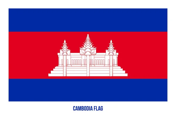 Cambodia Flag Vector Illustration on White Background. Cambodia — Stock Vector