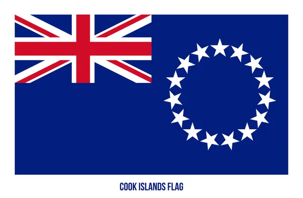 Cook Islands Flag Vector Illustration on White Background. Cook — Stock Vector