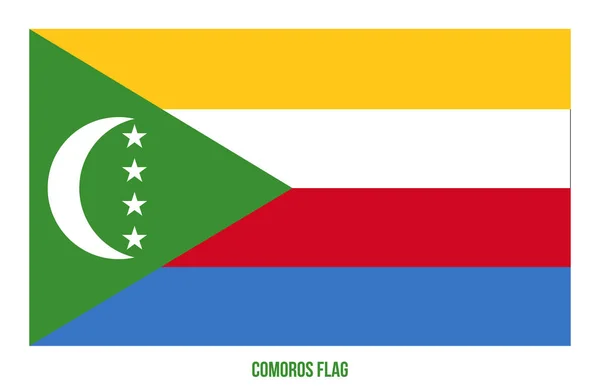 Bandera de Comoras Vector Ilustración sobre fondo blanco. Comoras Na — Vector de stock