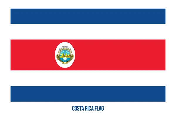 Costa Rica Vlag Vector Illustratie op Witte Achtergrond. Costa R — Stockvector