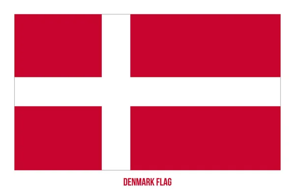 Εικόνα διανύσματος σημαίας της Δανίας σε λευκό φόντο. Δανία Να — Διανυσματικό Αρχείο