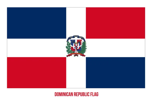Dominicaanse Republiek Vlag Vector Illustratie op Witte Achtergrond. — Stockvector