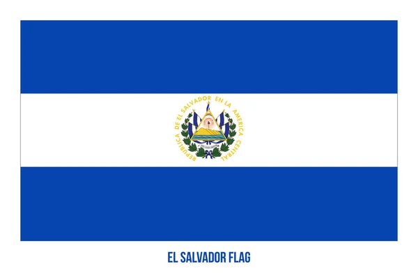 El Salvador Vlag Vector Illustratie op Witte Achtergrond. Nationale vlag van El Salvador. — Stockvector
