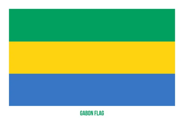 Illustration vectorielle du drapeau gabonais sur fond blanc. Drapeau national du Gabon . — Image vectorielle