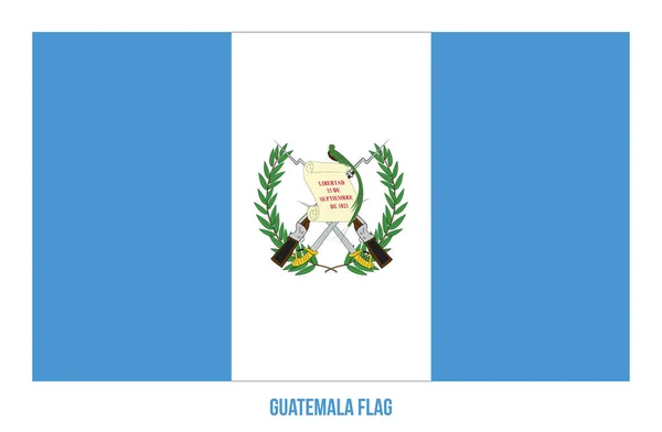 Beyaz Arkaplanda Guatemala Flag Vector Illustration. Guatemala Ulusal Bayrağı.