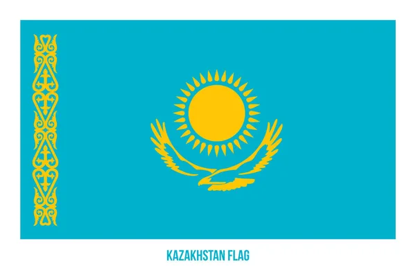 Kasachstan Flagge Vektor Illustration auf weißem Hintergrund. kasachische Nationalflagge. — Stockvektor