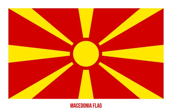 Illustration vectorielle du drapeau de Macédoine sur fond blanc. Macédoine Drapeau national . — Image vectorielle