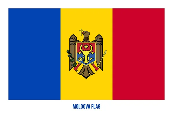 Moldova Flag Vector Illustration on White Background. Moldova National Flag — Stock Vector