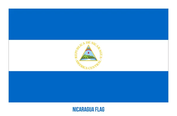 Nicaragua Vlag Vector Illustratie op Witte Achtergrond. Nationale vlag van Nicaragua. — Stockvector