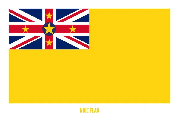 Niue Flag Vector Illustratie op witte achtergrond. Niue nationale vlag. — Stockvector