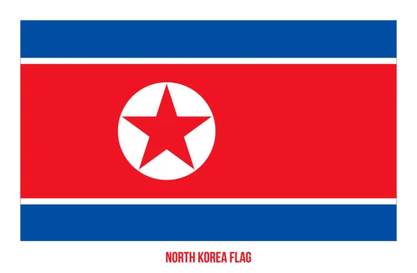 North Korea Flag Vector Illustration on White Background. North Korea National Flag. — Stock Vector