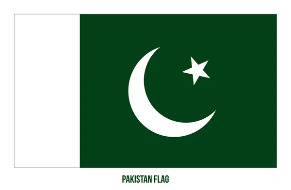 Pakistán Bandera Vector Ilustración sobre fondo blanco. Bandera Nacional de Pakistán . — Vector de stock