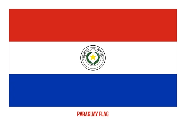 Beyaz Arkaplanda Paraguay Bayrak Vektör İllüstrasyonu. Paraguay Ulusal Bayrağı.
