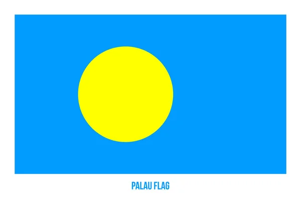 Palau Flag Vector Illusztráció fehér háttér. Palau nemzeti zászló. — Stock Vector