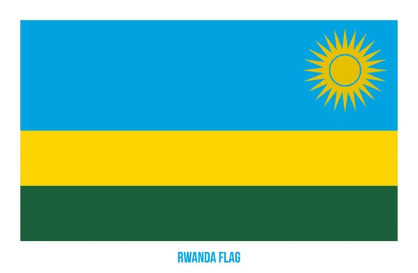 Illustration vectorielle du drapeau rwandais sur fond blanc. Drapeau national du Rwanda . — Image vectorielle