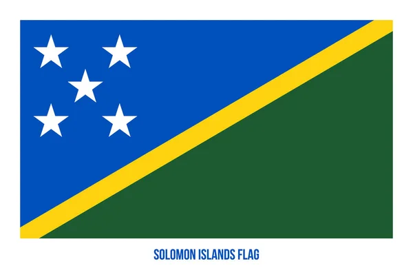 Illustration vectorielle du drapeau des Îles Salomon sur fond blanc. Drapeau national des Îles Salomon . — Image vectorielle