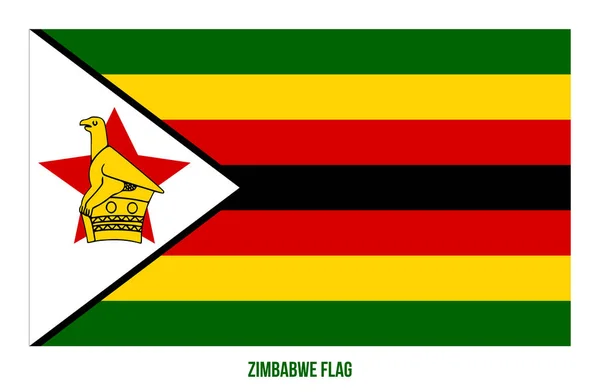 Zimbabwe Flag Vector Illustrasjon på hvit bakgrunn. Zimbabwe Nasjonalflagg . – stockvektor