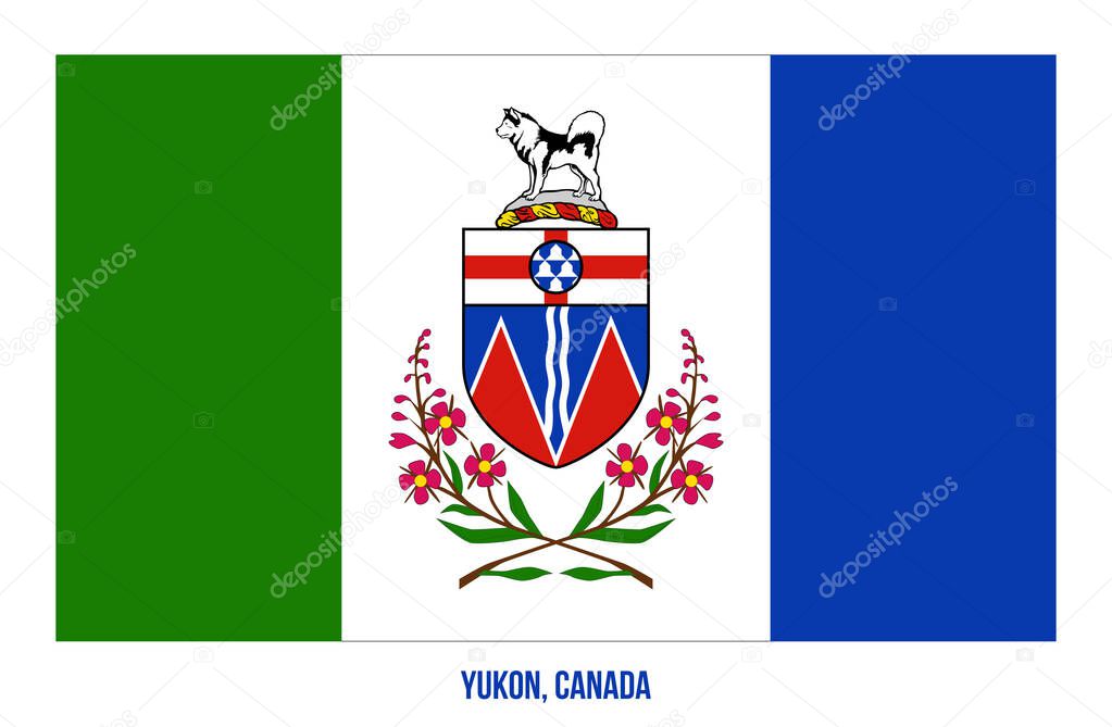 Yukon Flag Vector Illustration on White Background. Territory Flag of Canada