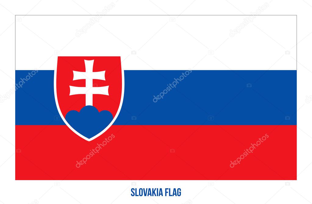 Slovakia Flag Vector Illustration on White Background. Slovakia National Flag.