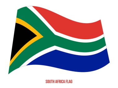 South Africa Flag Waving Vector Illustration on White Background. South Africa National Flag. clipart