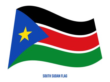 Güney Sudan Bayrağı Beyaz Arka Plan Üzerinde Vektör İllüstrasyon Sallayarak. Güney Sudan Ulusal Bayrağı.