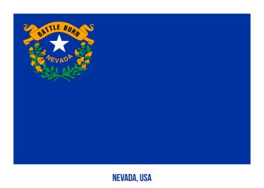 Nevada Flag Vector Illustration Beyaz Arkaplanda. Usa Eyaleti Bayrağı
