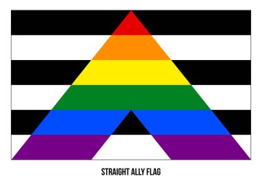 Straight Ally Flag Vector Illustration Designed with Correct Color Scheme
