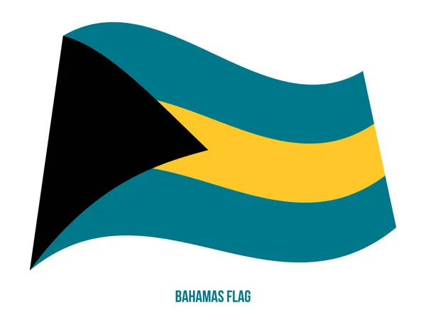 Bandeira de Bahamas acenando ilustração vetorial em fundo branco. Bandeira Nacional das Bahamas . —  Vetores de Stock