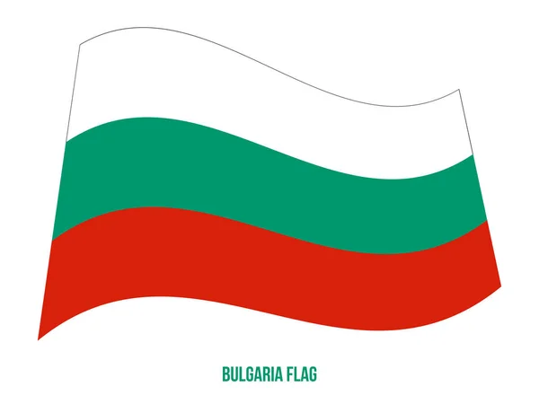 Bulgaria Bandera ondeando Vector Ilustración sobre fondo blanco. Bandera nacional de Bulgaria . — Vector de stock
