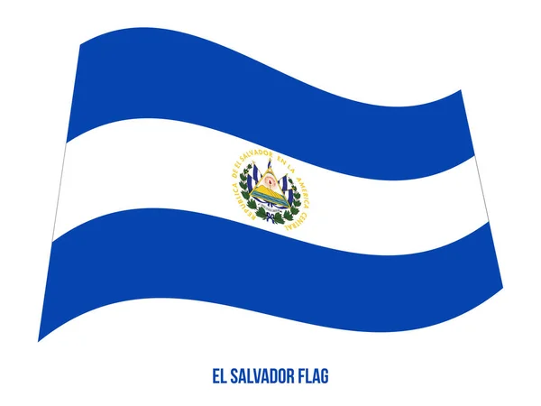 El salvador flaggenschwenkende Vektorillustration auf weißem Hintergrund. el salvador Nationalflagge. — Stockvektor