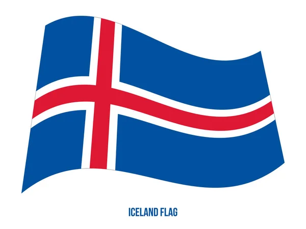 Islândia Bandeira acenando ilustração vetorial em fundo branco. Bandeira nacional da Islândia . — Vetor de Stock