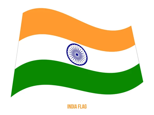 India Flag Waving Vector Illustration on White Background. India National Flag. — Stock Vector