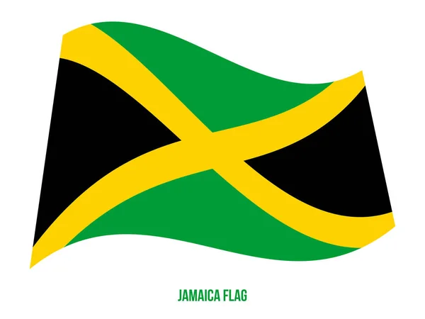 Jamajka flaga Waving wektor ilustracja na białym tle. Flaga narodowa Jamajki. — Wektor stockowy