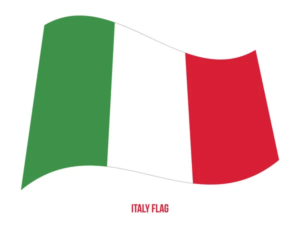 Italia Bandera ondeando Vector Ilustración sobre fondo blanco. Bandera nacional de Italia . — Vector de stock