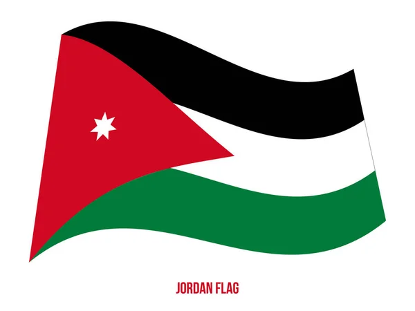 Σημαία της Ιορδανίας κυματιστό διάνυσμα εικόνα σε λευκό φόντο. Εθνική σημαία Ιορδανίας. — Διανυσματικό Αρχείο