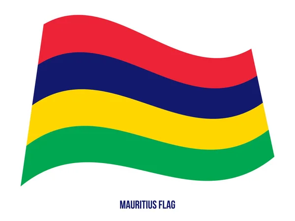 Illustration vectorielle du drapeau mauricien sur fond blanc. Drapeau national de Maurice . — Image vectorielle