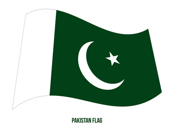 Bandera de Pakistán ondeando Vector Illustration on White Background. Bandera Nacional de Pakistán . — Vector de stock