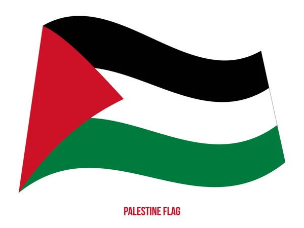 Σημαία Παλαιστίνης κυματιστό διάνυσμα εικόνα σε λευκό φόντο. Εθνική σημαία της Παλαιστίνης. — Διανυσματικό Αρχείο