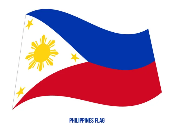 Philippines Flag Waving Vector Illustration on White Background. Philippines National Flag. — Stock Vector